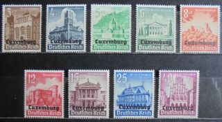 German Reich 1941 Occupation Of Luxemburg,  Complete Set Of 9 Lmh