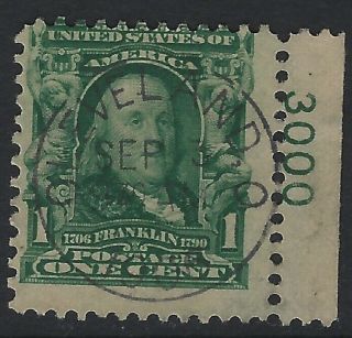 Us Stamps - Sc 300 - Plate Single   (k - 301)