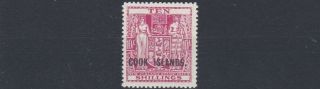 Cook Islands 1948 S G 133 10/ - Pale Carmine Lake Mh Cat £110
