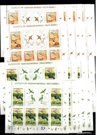 / Romania - Mnh - Europa Cept 1999 - Nature - Birds - 10 Sheets - 60 Sets