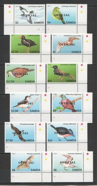 I748 2013 Samoa Fauna Birds Overpint Official 1set 41 Euro Michel Mnh