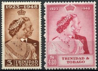 Trinidad & Tobago 1948 Sg 259 - 260 Kgvi,  Royal Silver Wedding Mh Set D85352