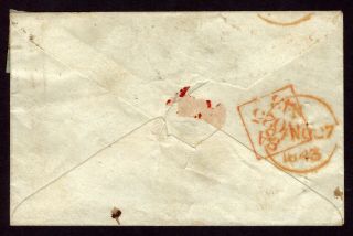 1d Red imperf S/G 8 - Plate 33 on Cover (1843) Cancelled with Dublin M/C Type II 2