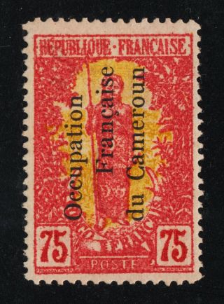 Cameroun 127 Hinged 75c Red & Orange 1916 Scv $110.  00