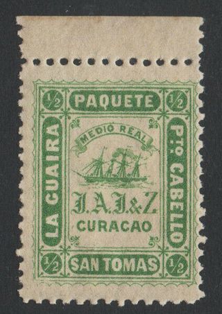 Venezuela 1869 St.  Thomas La Guaira Local Ship Post,  Mi.  1 Perf.  12 1/2,  Mnh
