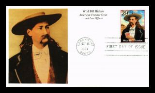 Us Cover Wild Bill Hickok Legends Of The West Law Officer Fdc Mystic