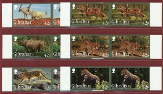 Gibraltar 1353 - 58,  Imperf Proof,  Pair,  Endangered Animals