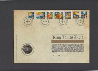2011 Christmas King James Bible Royal Mail/royal Coin Cover