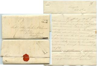 Gb 1835 Folkestone Penny Post,  No.  1 Receiving House Letter Signed Thos.  Coleman