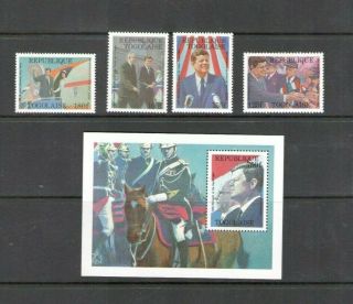 Togo Unlisted Kennedy Set Of Four Stamps And Souvenir Sheet