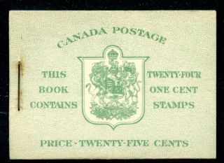 Weeda Canada Bk32d Vf War Issue Booklet,  Type Ii,  7c,  6c,  English Covers Cv $42
