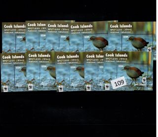 // 10x Cook Islands - Mnh - Wwf - Nature - Birds - 2014