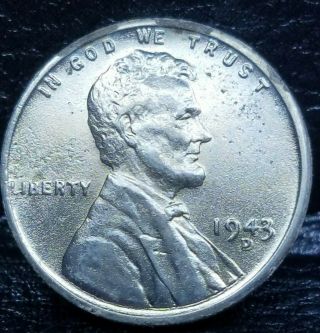 1943 - D Steel Wheat Penny Cent - Brilliant Uncirculated 12.