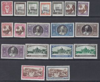 Vatican :1933 Definitive Set 5c - 20l,  Express Letters Sg 19 - E36 Hinged