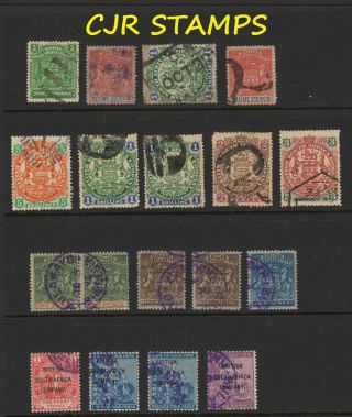 Rhodesia Bsac Era Group Of Odd Cancels (18 X Stamps)