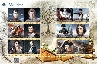 Moldova 2019,  Famous People,  Napoleon Bonaparte,  Sheetlet Of 12v