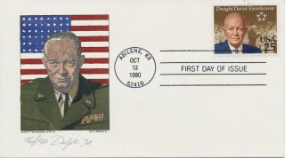 2513 Dwight D.  Eisenhower Hand Painted Despain Cachet First Day Cover