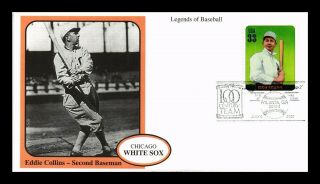 Dr Jim Stamps Us White Sox Baseball Legends Eddie Collins First Day Cover