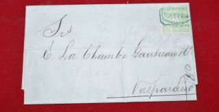 Chile Pisaqua To Valparaiso Solo Frank 1874 Folded Cover