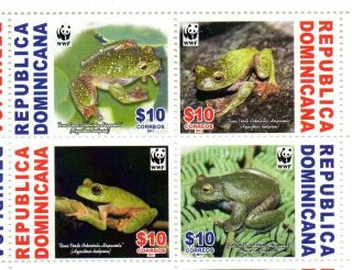 Dominicana,  2011,  Wwf,  Frogs.  4v.  Mnh