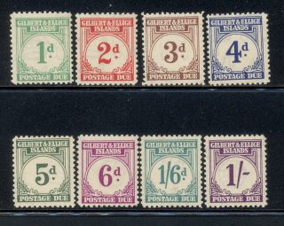 Gilbert & Ellice Islands J1 To J8 Complete Set - Mh Postage Due Stamps