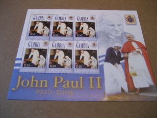 Gambia 2005 Pope John Paul Ii 1920 - 2005 Sheetlet