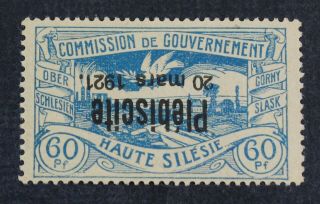 Ckstamps: German Upper Silesia Stamps Scott 39 H Og Inverted Overprint Sign