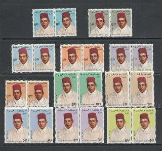 Morocco: Sc.  176 - 81,  184 - 88 / King Hassan Ii / Short Set In Pairs / Mnh