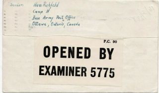 Canada 1940 Cover From Wwii German Pow At Camp N Canada Posted To England 56