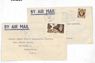 KK238 1949 GB KGVI 1s Rate BY AIR MAIL Cachet Covers{2} USA OLYMPICS 2