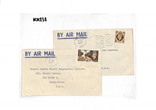 KK238 1949 GB KGVI 1s Rate BY AIR MAIL Cachet Covers{2} USA OLYMPICS 3