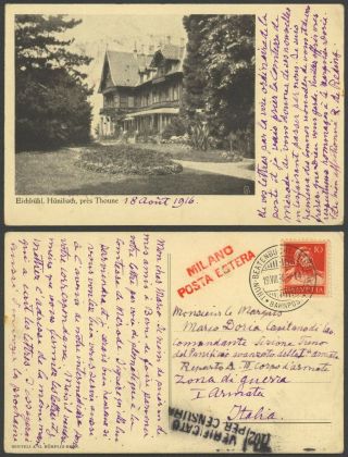 Switzerland Wwi 1916 - Postcard To Italy - Censor E98