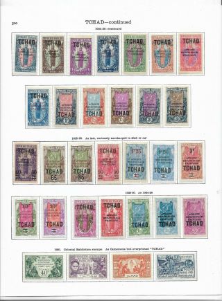 French Colonies Chad 1 - 18 And 19 To 50 Min Cat $260 (a4)