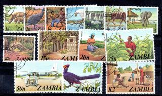 Zambia 1975 Definitives Fine Set Sg226 - 239 Ws4791