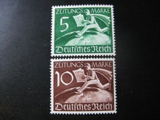 Third Reich Mi.  Z738 - Z739 Never Hinged Stamp Set Cv $7.  25