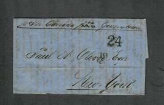 1860 Liverpool To Ny Transatlantic Ship Cover Canada Via Queenstown