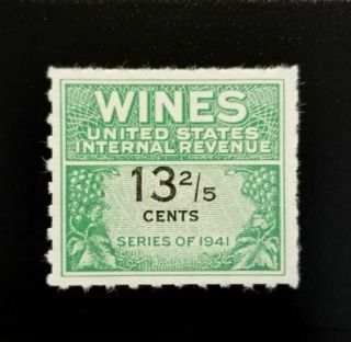 1951 13 2/5¢ U.  S.  Internal Revenue,  Cordial & Wine,  Green Scott Re185 Nh