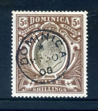 Dominica 1903 Wmk Cc Crown 5 Shillings Fine
