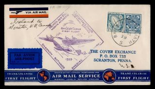 Dr Who 1939 Ireland First Flight Paa To Moncton Canada Fam 18 E69256