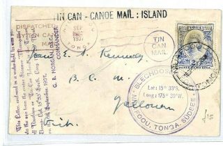 Tonga Niuafoʻou Tin Can Mail Postcard 1937 {samwells - Covers} Cw270