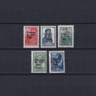 Germany 1941,  German Occupation,  Wwii,  Estonia,  Parnu,  Mi 5 - 9type I,  Cv€210,  Mnh