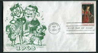 1363 Mr.  Zip & Santa Claus Universal Philatelic Society.  Christmas 1968