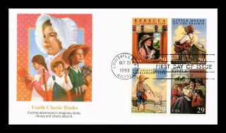 Dr Jim Stamps Us Youth Classic Books First Day Cover Scott 2785 - 88 Block Of Four