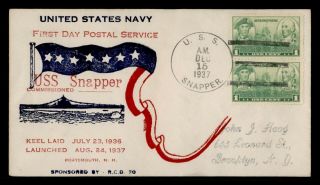 Dr Who 1937 Uss Snapper Navy Submarine Commissioned Pair C130727