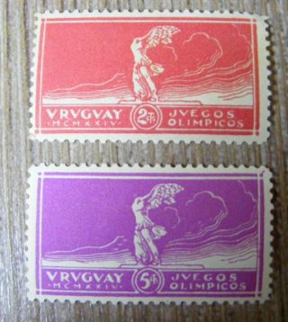 Uruguay 1924 Olympics Football Victory Stamp Set MNH 3