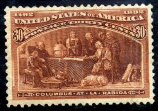 Us Scott 239 Columbian Hinged Gorgeous Stamp
