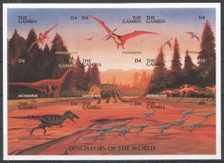Bz058 Imperforate Gambia Fauna Reptiles Dinosaurs Of The World 1kb Mnh
