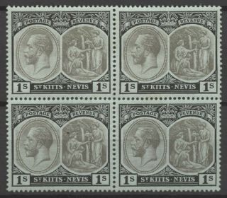 No: 67404 - St Kitts & Nevis - An Old 1 Shilling - Block Of 4 - Mnh
