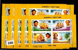 10x Romania 1992 - Mnh - Europa Cept - Ships - Columbus