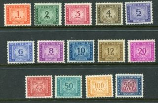 Italy 1947 - 54 Postage Due Mnh Set 14 Stamps Cat Euro 375